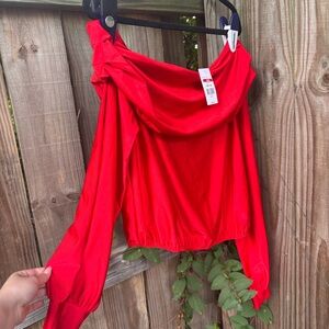 Willow Root Red Drape Blouse